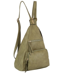 Fashion Convertible Backpack Sling Bag JNM-0109 SAGE
